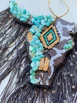 Southern Custom Designs Accessories Teal Beaded Steer Freshie