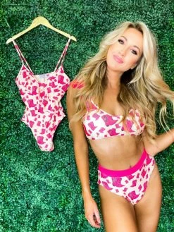 Sylon Fashion Co, Ltd New Arrivals Bikini Top Hot Pink Cowgirl Boots