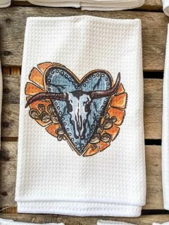 Miss Mud Pie Crooked Horn And Heart Hand Towel