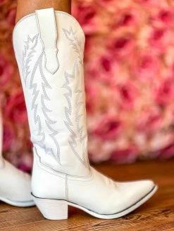Prachi Leather PREORDER Loretta Boot - White Pre-Orders