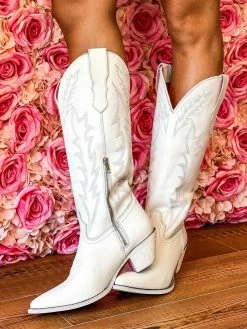 Prachi Leather PREORDER Loretta Boot - White Pre-Orders