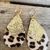 Southern Grace Gold And Leopard Teardrop Earrings New Arrivals