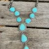 Southern Grace Turquoise Stone Silver Beaded Necklace
