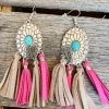 Southern Grace New Arrivals Cowgirl Turquoise Concho With Pink And Tan Tassels