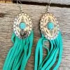 Southern Grace New Arrivals Concho Turquoise Fringe Earrings