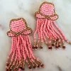 Treasure Jewels, Inc. Pink Fringe Beaded Earrings