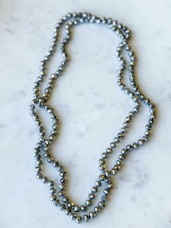 Your Fashion Wholesale Accessories Crystal Beaded Necklace In Silver