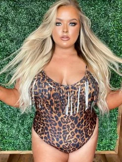 Sylon Fashion Co, Ltd New Arrivals One Piece Leopard Fringe Swimsuit