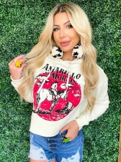 Country Deep Amarillo By Mornin Cropped Hoodie