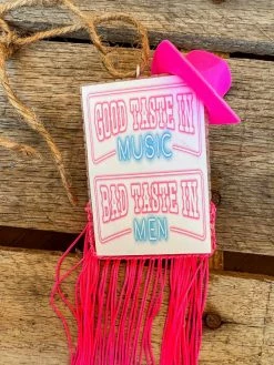 Southern Custom Designs Good Taste In Music Bad Taste In Men Cowgirl Hat Freshie