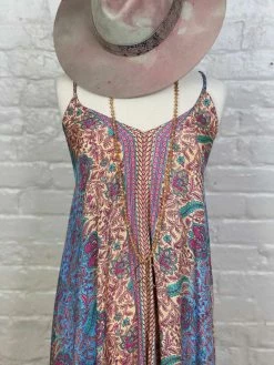 Fashion Fuse Print Tie-Back Maxi Dress - Pink Clothing