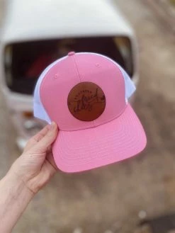 FayCo Accessories SFC Leather Patch Logo Hat - Pink