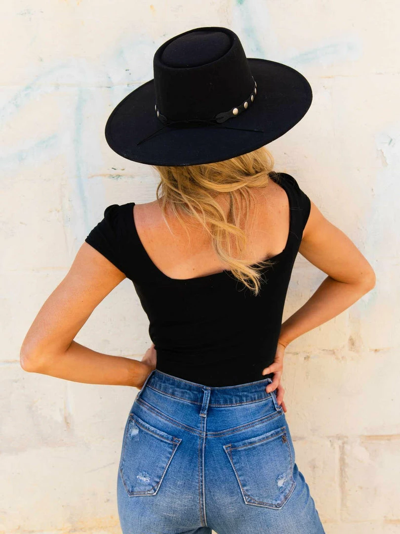 D & J Industies Co., LTD. New Arrivals Your New Favorite Staple — Square Neck Black Bodysuit For Women