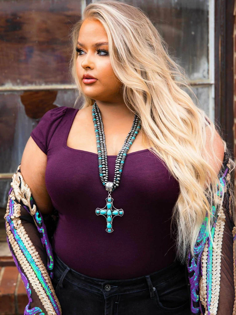 D & J Industies Co., LTD. Your New Favorite Staple Square Neck Bodysuit - Purple New Arrivals