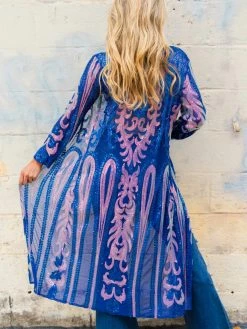 Dongguan Haohoo Clothing CO., Ltd Pre-Orders PREORDER The Royal Sequin Duster - Royal Blue And Silver