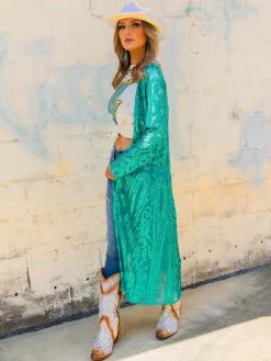 Dongguan Haohoo Clothing CO., Ltd Pre-Orders PREORDER The Royal Sequin Duster - Ocean Green