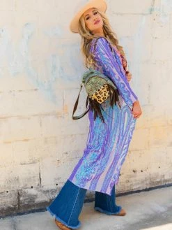 Dongguan Haohoo Clothing CO., Ltd PREORDER The Royal Sequin Duster — Iridescent Purple
