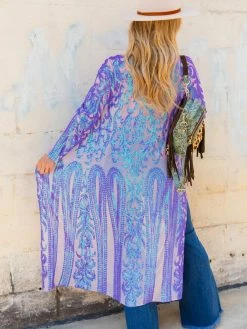 Dongguan Haohoo Clothing CO., Ltd PREORDER The Royal Sequin Duster — Iridescent Purple