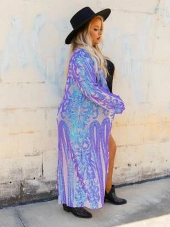 Dongguan Haohoo Clothing CO., Ltd PREORDER The Royal Sequin Duster — Iridescent Purple