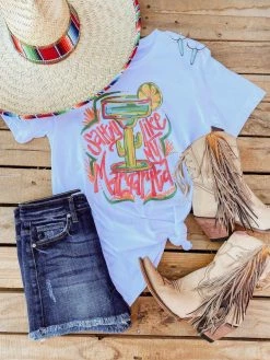 Miss Mud Pie Tees Salty Like My Margarita Tee - White