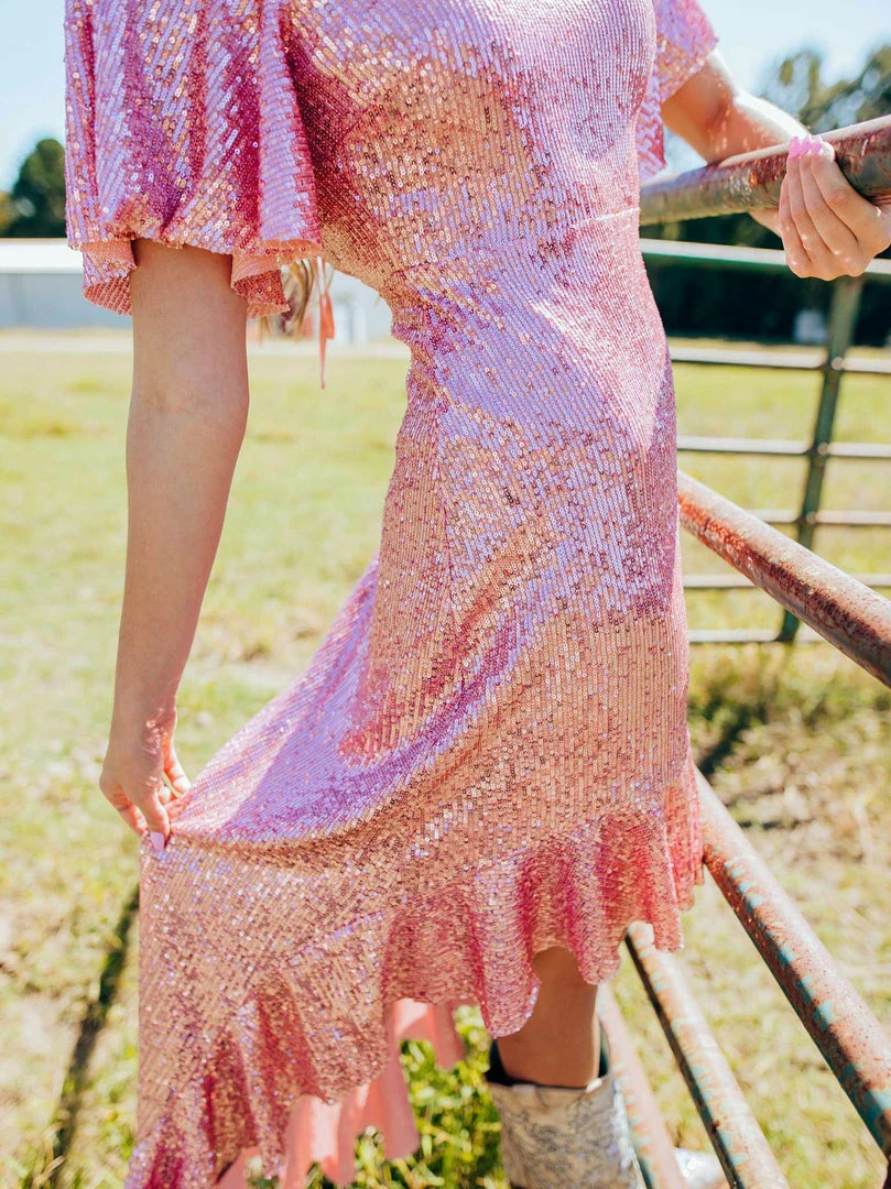 D & J Industries Southern Sweetheart High Low Dress - Cinnamon Sale!