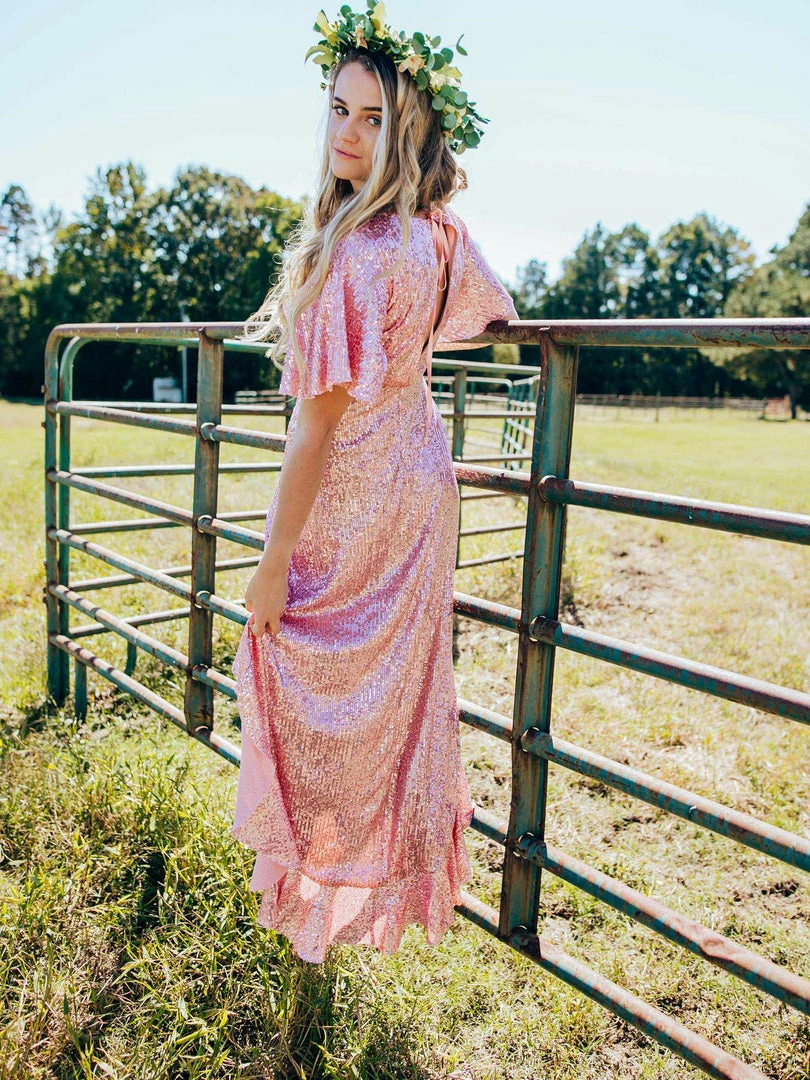 D & J Industries Southern Sweetheart High Low Dress - Cinnamon Sale!