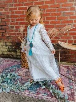 D & J Industries Speechless Dress -Long Sleeve White Dress Bridal