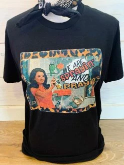 Bling-A-Gogo Sprayin And Prayin Tee - Black
