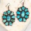 Southern Grace Forever And Ever Turquoise Stone Flower Squash Earrings New Arrivals