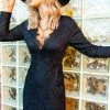 D & J Industries Clothing Daydreamer — Boho Lacy Long Sleeve Little Black Dress