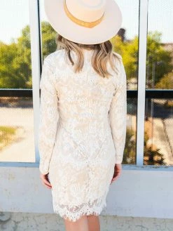 D & J Industries Daydreamer — Boho Lacy Long Sleeve Little White Dress