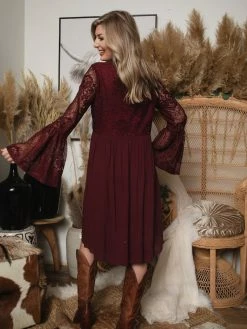 D & J Industries The Delilah Bohemian Dress - Purple