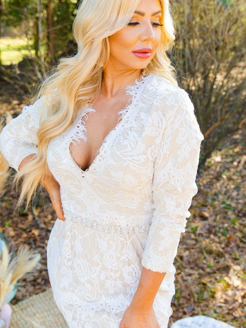 D & J Industries Tie The Knot Dress With Train