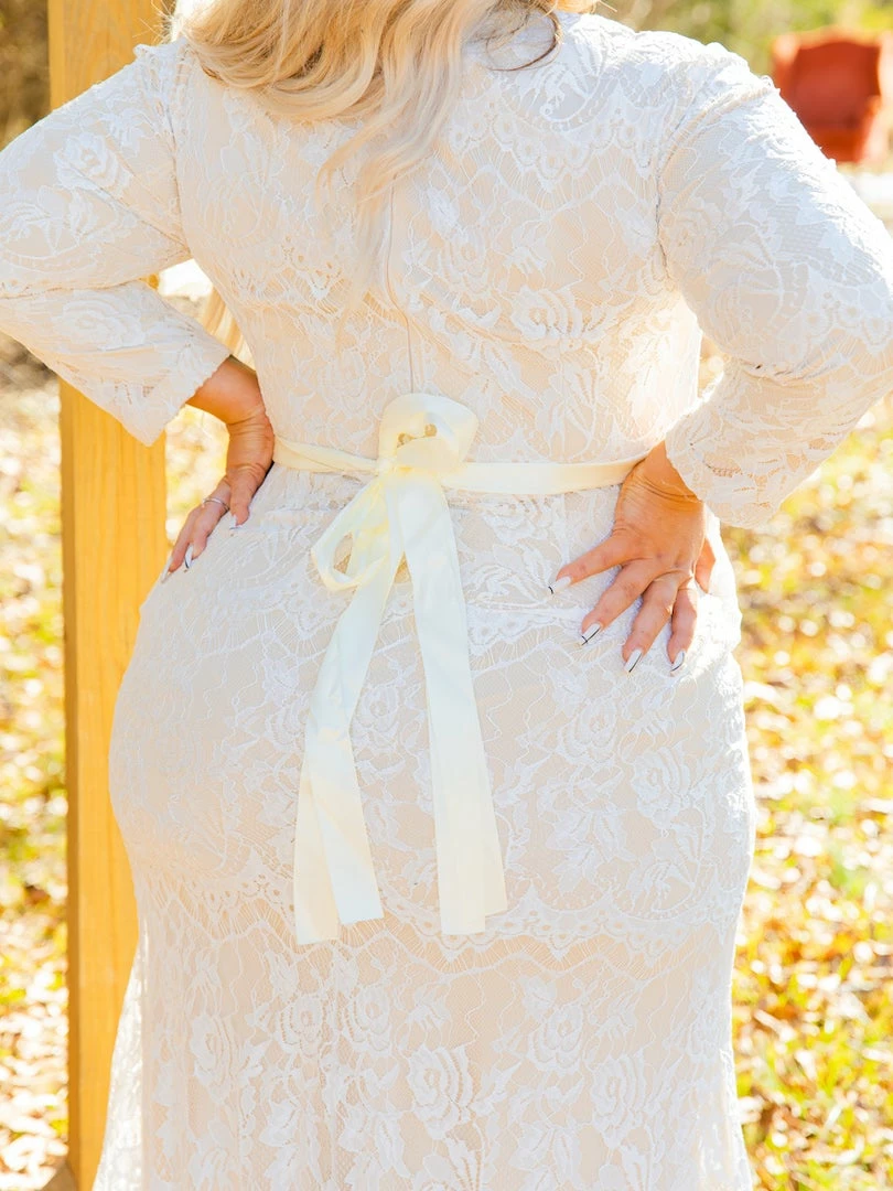 D & J Industries Tie The Knot Dress With Train