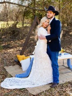 D & J Industries Tie The Knot Dress With Train