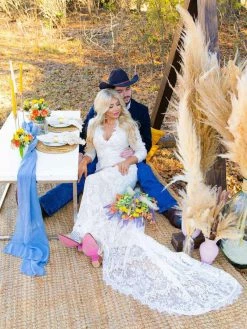 D & J Industries Tie The Knot Dress With Train