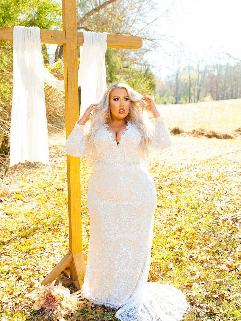 D & J Industries Tie The Knot Dress With Train