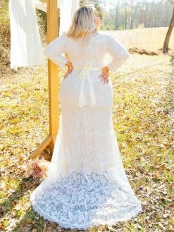 D & J Industries Tie The Knot Dress With Train