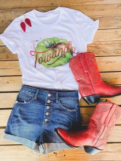 Miss Mud Pie Towanda Tee - White Clothing