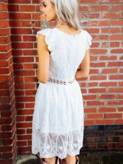 D & J Industries Twirl You Around Dress - White