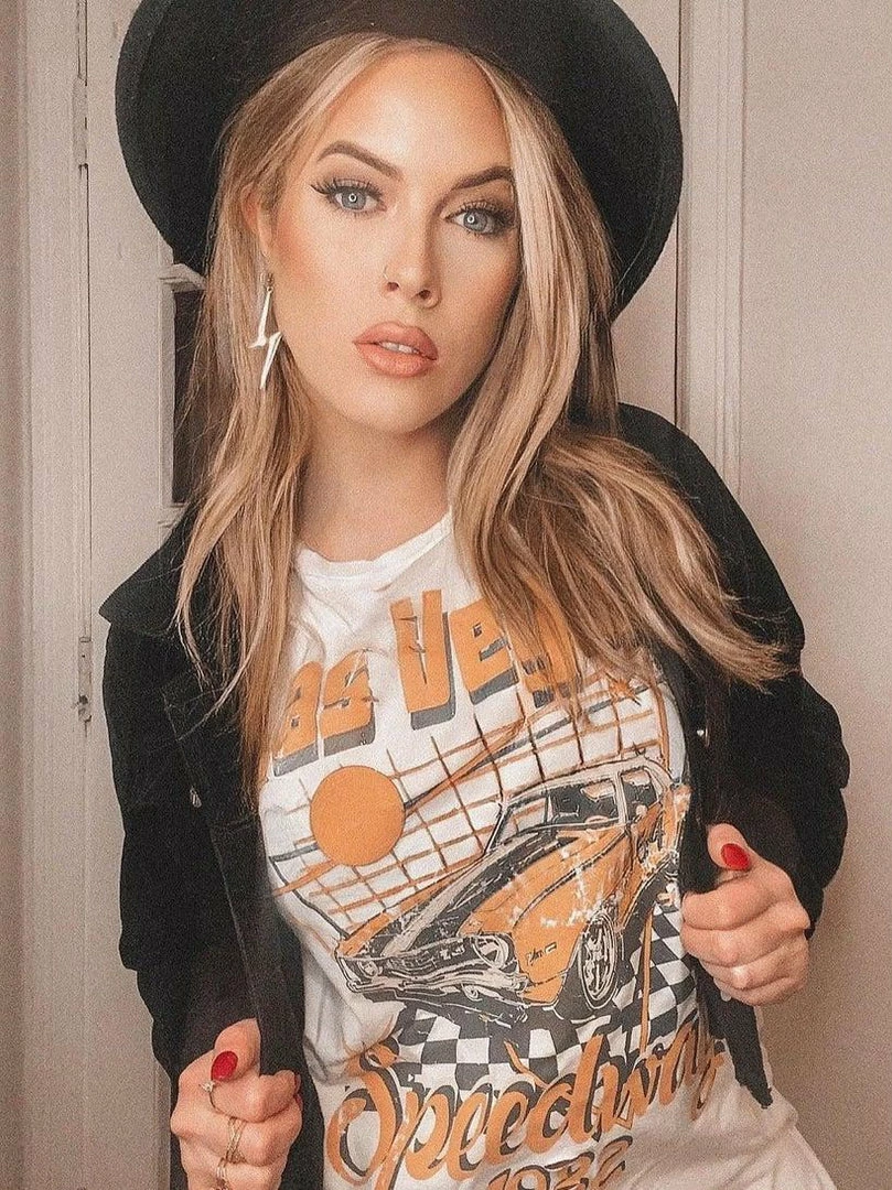 Country Deep Clothing Vegas Speedway Distressed Tee