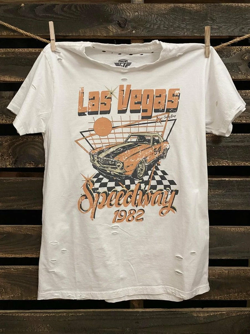Country Deep Clothing Vegas Speedway Distressed Tee