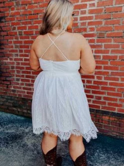 D & J Industries Wide Open Hearts Dress - White