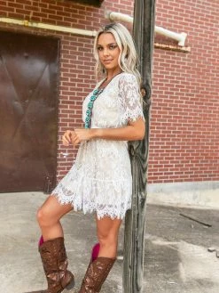 Southern Fried Chics Wrapped Up In Your Arms Lace Dress Bridal