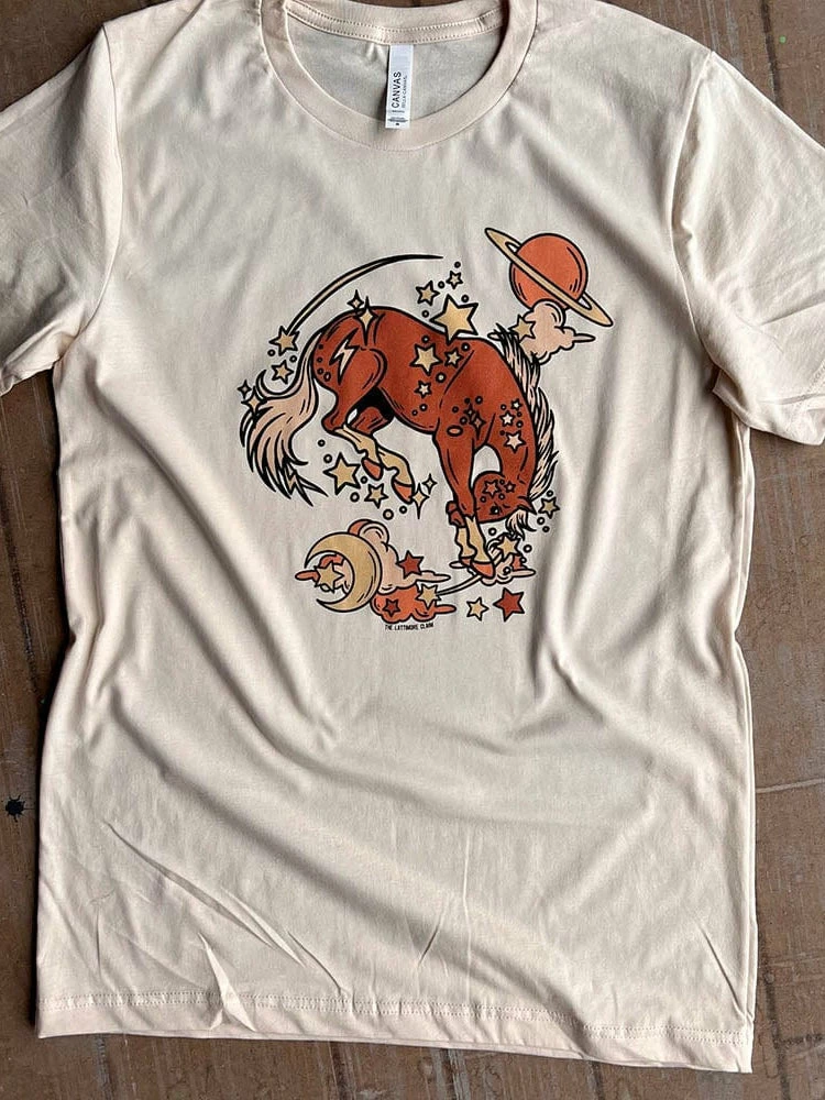 Miss Mud Pie Cosmic Horse With Stars T-shirt New Arrivals