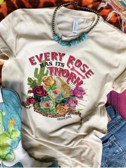 Miss Mud Pie Every Rose Has Its Thorn Tee - Natural Clothing