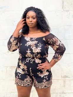 D & J Industries Co., LTD. Buy You A Round — Romper Dress In Black & Pink