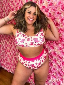 Sylon Fashion Co, Ltd New Arrivals Bikini Top Hot Pink Cowgirl Boots