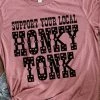 Miss Mud Pie Support Your Local Honky Tonk — Country Girl T-Shirt In Dark Pink